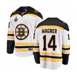 Men's Boston Bruins #14 Chris Wagner Authentic White Away Fanatics Branded Breakaway 2019 Stanley Cup Final Bound Hockey Jersey