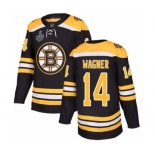 Men's Boston Bruins #14 Chris Wagner Premier Black Home 2019 Stanley Cup Final Bound Hockey Jersey