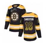 Men's Boston Bruins #16 Derek Sanderson Authentic Black Drift Fashion 2019 Stanley Cup Final Bound Hockey Jersey