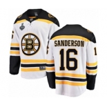 Men's Boston Bruins #16 Derek Sanderson Authentic White Away Fanatics Branded Breakaway 2019 Stanley Cup Final Bound Hockey Jersey