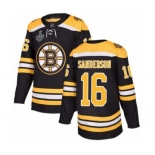 Men's Boston Bruins #16 Derek Sanderson Premier Black Home 2019 Stanley Cup Final Bound Hockey Jersey