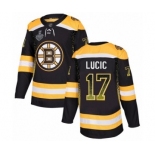 Men's Boston Bruins #17 Milan Lucic Authentic Black Drift Fashion 2019 Stanley Cup Final Bound Hockey Jersey