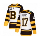 Men's Boston Bruins #17 Milan Lucic Authentic White Winter Classic 2019 Stanley Cup Final Bound Hockey Jersey