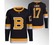 Men's Boston Bruins #17 Milan Lucic Black Home Breakaway Stitched Jersey