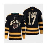 Men's Boston Bruins #17 Nick Foligno Black Classic Primegreen Stitched Jersey