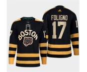 Men's Boston Bruins #17 Nick Foligno Black Classic Primegreen Stitched Jersey