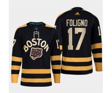 Men's Boston Bruins #17 Nick Foligno Black Classic Primegreen Stitched Jersey