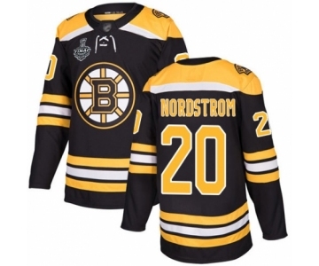 Men's Boston Bruins #20 Joakim Nordstrom Authentic Black Home 2019 Stanley Cup Final Bound Hockey Jersey