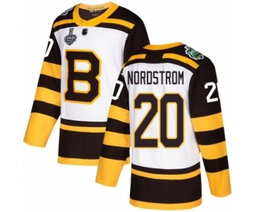 Men's Boston Bruins #20 Joakim Nordstrom Authentic White Winter Classic 2019 Stanley Cup Final Bound Hockey Jersey