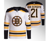 Men's Boston Bruins #21 James van Riemsdyk White Stitched Jersey