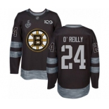 Men's Boston Bruins #24 Terry O'Reilly Authentic Black 1917-2017 100th Anniversary 2019 Stanley Cup Final Bound Hockey Jersey