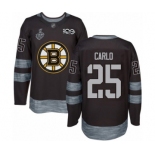 Men's Boston Bruins #25 Brandon Carlo Authentic Black 1917-2017 100th Anniversary 2019 Stanley Cup Final Bound Hockey Jersey