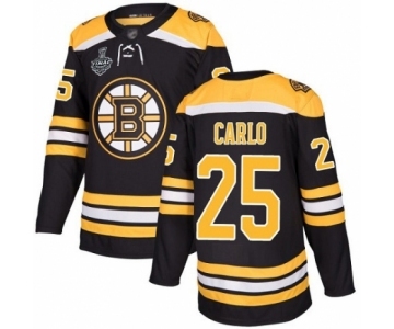 Men's Boston Bruins #25 Brandon Carlo Authentic Black Home 2019 Stanley Cup Final Bound Hockey Jersey