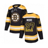 Men's Boston Bruins #27 John Moore Authentic Black Drift Fashion 2019 Stanley Cup Final Bound Hockey Jersey