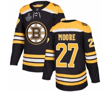 Men's Boston Bruins #27 John Moore Authentic Black Home 2019 Stanley Cup Final Bound Hockey Jersey