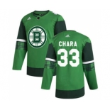 Men's Boston Bruins #33 Zdeno Chara 2020 St. Patrick's Day Stitched Hockey Jersey Green