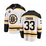 Men's Boston Bruins #33 Zdeno Chara Authentic White Away Fanatics Branded Breakaway 2019 Stanley Cup Final Bound Hockey Jersey