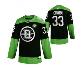 Men's Boston Bruins #33 Zdeno Chara Green Hockey Fight nCoV Limited Hockey Jersey