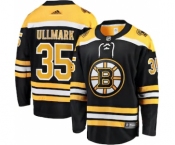 Men's Boston Bruins #35 Linus Ullmar Adidas Authentic Home Black Jersey