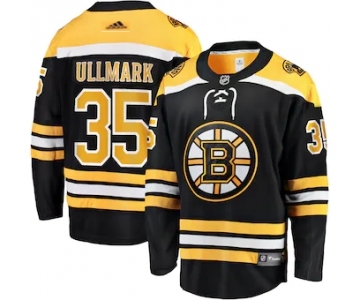 Men's Boston Bruins #35 Linus Ullmar Adidas Authentic Home Black Jersey