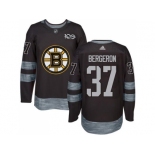 Men's Boston Bruins #37 Patrice Bergeron Black 1917-2017 100th Anniversary Stitched NHL Jersey