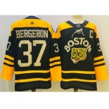 Men's Boston Bruins #37 Patrice Bergeron Black Classic Primegreen Stitched Jersey