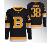 Men's Boston Bruins #38 Patrick Brown Black Home Breakaway Stitched Jersey