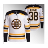 Men's Boston Bruins #38 Patrick Brown White Stitched Jersey