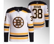 Men's Boston Bruins #38 Patrick Brown White Stitched Jersey