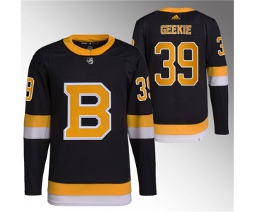 Men's Boston Bruins #39 Morgan Geekie Black Home Breakaway Stitched Jersey