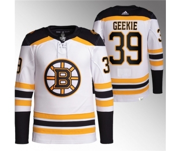 Men's Boston Bruins #39 Morgan Geekie White Stitched Jersey