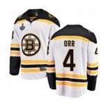 Men's Boston Bruins #4 Bobby Orr Authentic White Away Fanatics Branded Breakaway 2019 Stanley Cup Final Bound Hockey Jersey