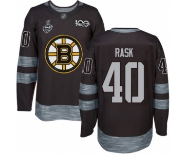 Men's Boston Bruins #40 Tuukka Rask Authentic Black 1917-2017 100th Anniversary 2019 Stanley Cup Final Bound Hockey Jersey