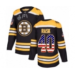 Men's Boston Bruins #40 Tuukka Rask Authentic Black USA Flag Fashion 2019 Stanley Cup Final Bound Hockey Jersey