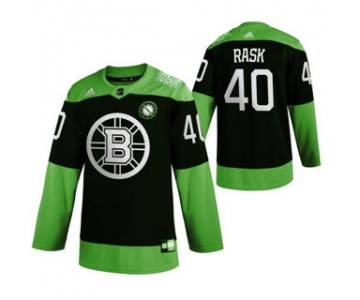 Men's Boston Bruins #40 Tuukka Rask Green Hockey Fight nCoV Limited Hockey Jersey