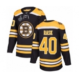 Men's Boston Bruins #40 Tuukka Rask Premier Black Home 2019 Stanley Cup Final Bound Hockey Jersey