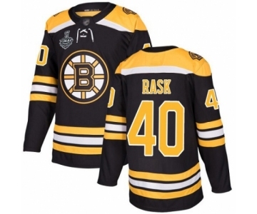 Men's Boston Bruins #40 Tuukka Rask Premier Black Home 2019 Stanley Cup Final Bound Hockey Jersey