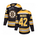 Men's Boston Bruins #42 David Backes Premier Black Home 2019 Stanley Cup Final Bound Hockey Jersey