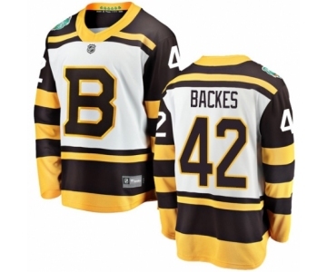 Men's Boston Bruins #42 David Backes White 2019 Winter Classic Fanatics Branded Breakaway NHL Jersey