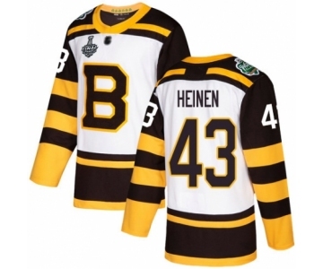 Men's Boston Bruins #43 Danton Heinen Authentic White Winter Classic 2019 Stanley Cup Final Bound Hockey Jersey