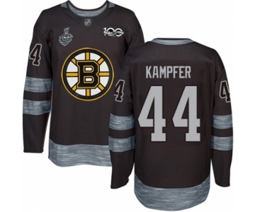 Men's Boston Bruins #44 Steven Kampfer Authentic Black 1917-2017 100th Anniversary 2019 Stanley Cup Final Bound Hockey Jersey