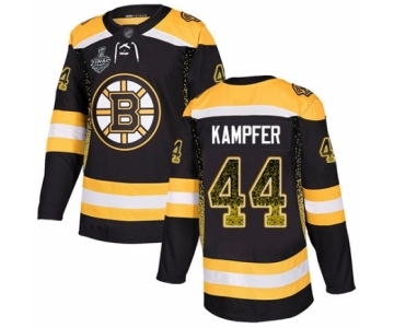 Men's Boston Bruins #44 Steven Kampfer Authentic Black Drift Fashion 2019 Stanley Cup Final Bound Hockey Jersey