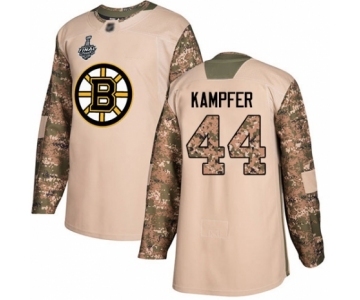 Men's Boston Bruins #44 Steven Kampfer Authentic Camo Veterans Day Practice 2019 Stanley Cup Final Bound Hockey Jersey