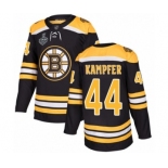 Men's Boston Bruins #44 Steven Kampfer Premier Black Home 2019 Stanley Cup Final Bound Hockey Jersey