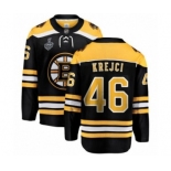 Men's Boston Bruins #46 David Krejci Authentic Black Home Fanatics Branded Breakaway 2019 Stanley Cup Final Bound Hockey Jersey