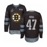 Men's Boston Bruins #47 Torey Krug Authentic Black 1917-2017 100th Anniversary 2019 Stanley Cup Final Bound Hockey Jersey