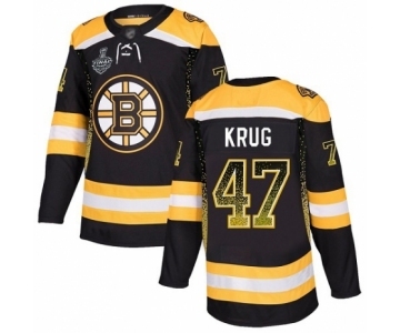 Men's Boston Bruins #47 Torey Krug Authentic Black Drift Fashion 2019 Stanley Cup Final Bound Hockey Jersey