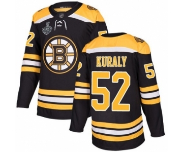 Men's Boston Bruins #52 Sean Kuraly Authentic Black Home 2019 Stanley Cup Final Bound Hockey Jersey