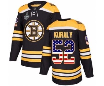 Men's Boston Bruins #52 Sean Kuraly Authentic Black USA Flag Fashion 2019 Stanley Cup Final Bound Hockey Jersey