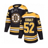 Men's Boston Bruins #52 Sean Kuraly Premier Black Home 2019 Stanley Cup Final Bound Hockey Jersey